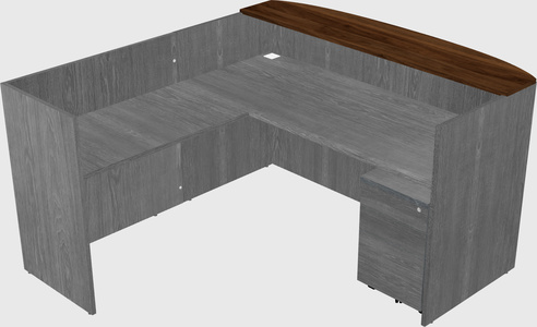 L-shaped reception desk