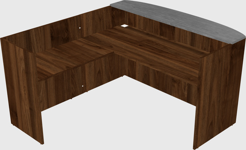 L-shaped reception desk