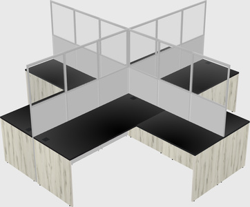 Shared l-shaped cubicles