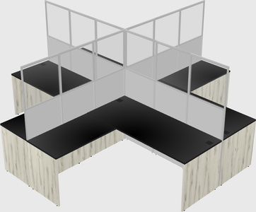 Shared l-shaped cubicles