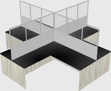 Shared l-shaped cubicles