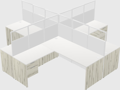 Shared l-shaped cubicles