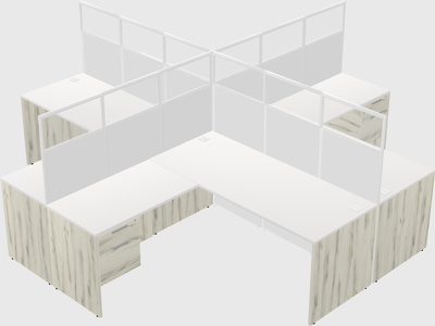 Shared l-shaped cubicles