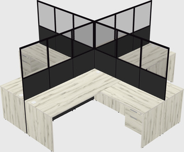 Shared l-shaped cubicles