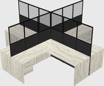 Shared l-shaped cubicles