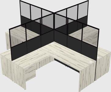 Shared l-shaped cubicles