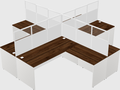 Shared l-shaped cubicles