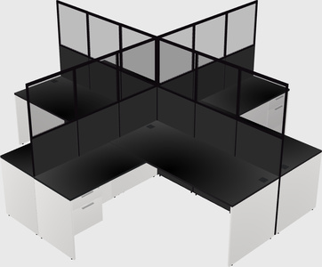 Shared l-shaped cubicles