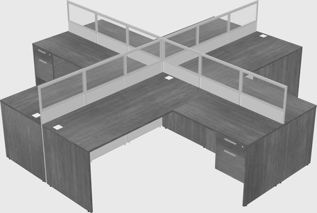 Shared l-shaped cubicles