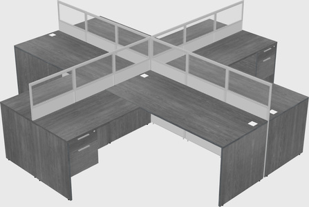 Shared l-shaped cubicles