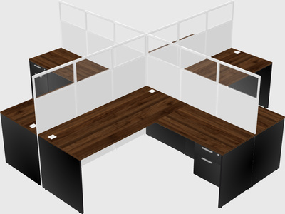 Shared l-shaped cubicles