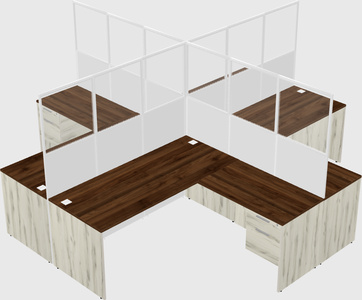 Shared l-shaped cubicles