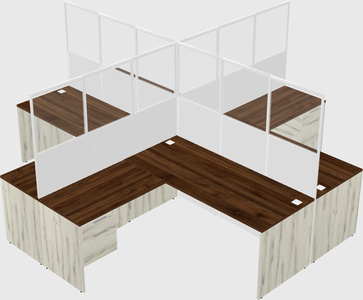 Shared l-shaped cubicles