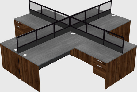 Shared l-shaped cubicles