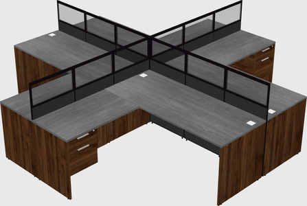 Shared l-shaped cubicles