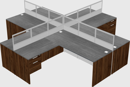 Shared l-shaped cubicles
