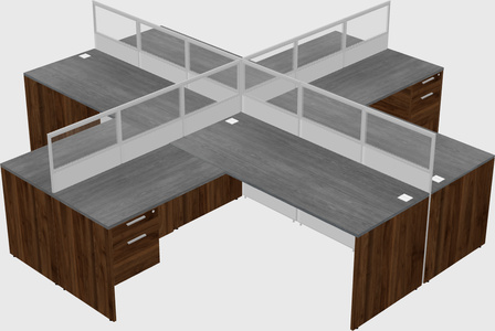Shared l-shaped cubicles