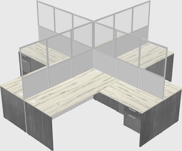 Shared l-shaped cubicles