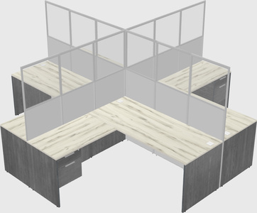 Shared l-shaped cubicles