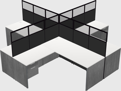Shared l-shaped cubicles
