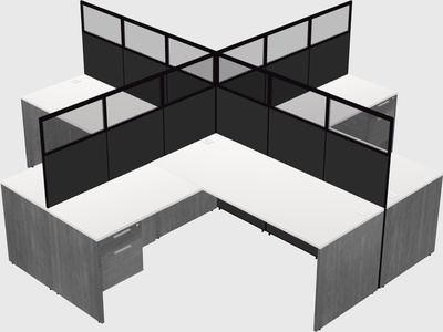 Shared l-shaped cubicles
