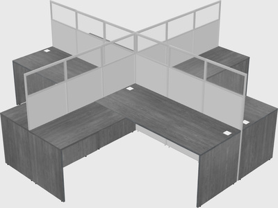 Shared l-shaped cubicles