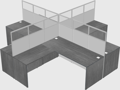 Shared l-shaped cubicles