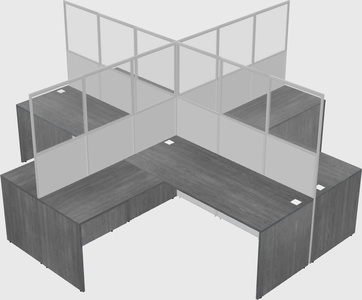 Shared l-shaped cubicles