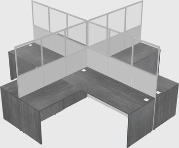 Shared l-shaped cubicles