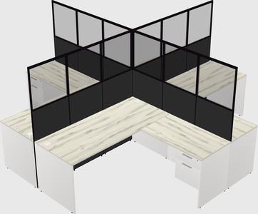 Shared l-shaped cubicles