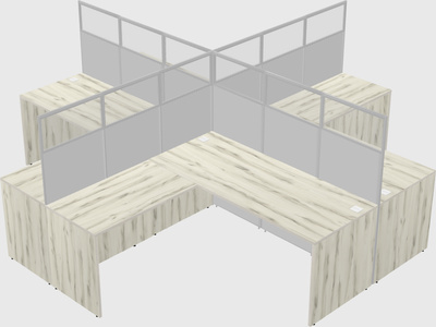 Shared l-shaped cubicles