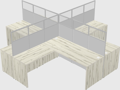 Shared l-shaped cubicles