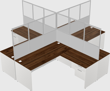 Shared l-shaped cubicles