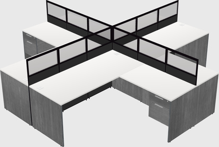 Shared l-shaped cubicles