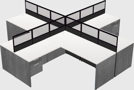 Shared l-shaped cubicles