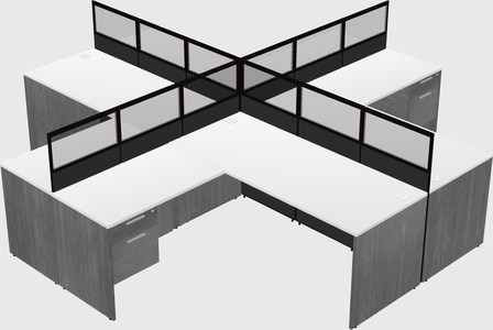 Shared l-shaped cubicles