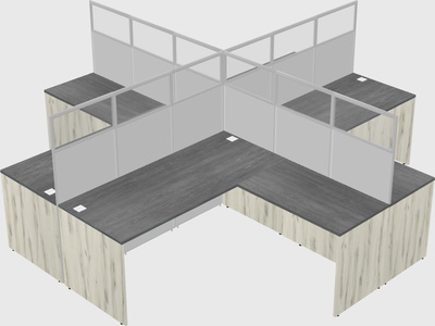 Shared l-shaped cubicles