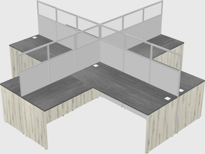 Shared l-shaped cubicles