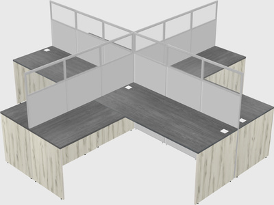 Shared l-shaped cubicles