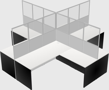Shared l-shaped cubicles