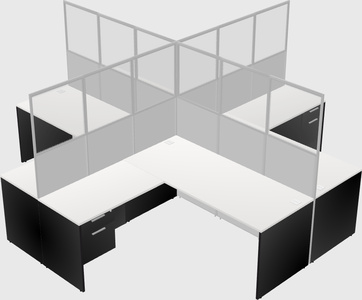 Shared l-shaped cubicles