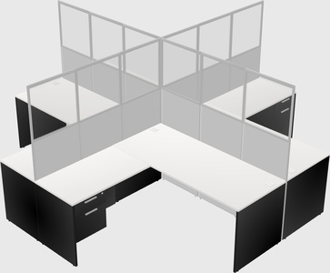 Shared l-shaped cubicles