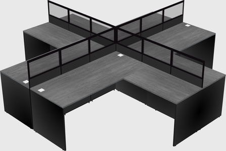 Shared l-shaped cubicles