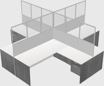 Shared l-shaped cubicles
