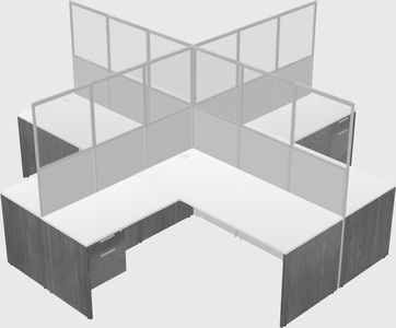 Shared l-shaped cubicles