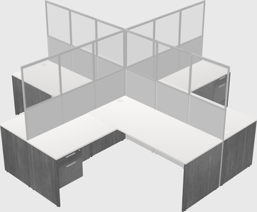 Shared l-shaped cubicles