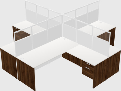 Shared l-shaped cubicles
