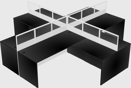 Shared l-shaped cubicles