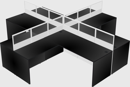 Shared l-shaped cubicles