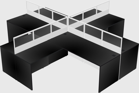Shared l-shaped cubicles